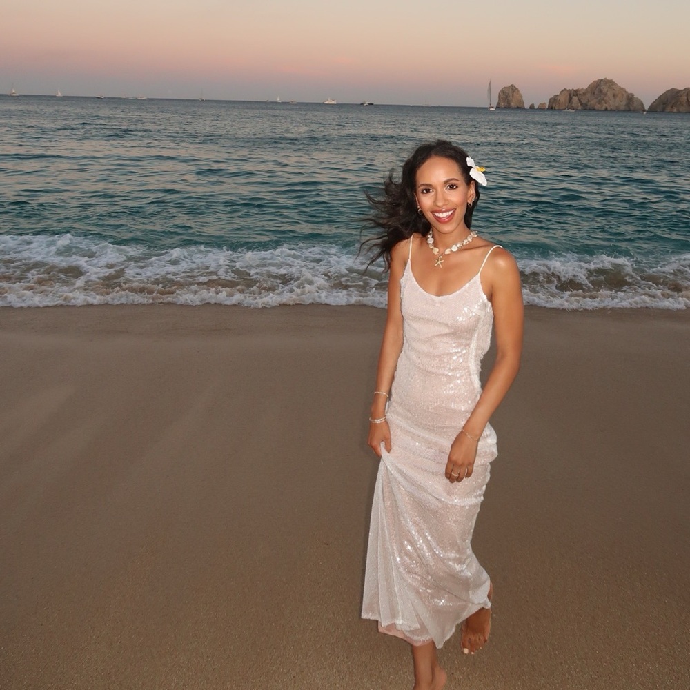 White fox boutique White Sequin Maxi Dress